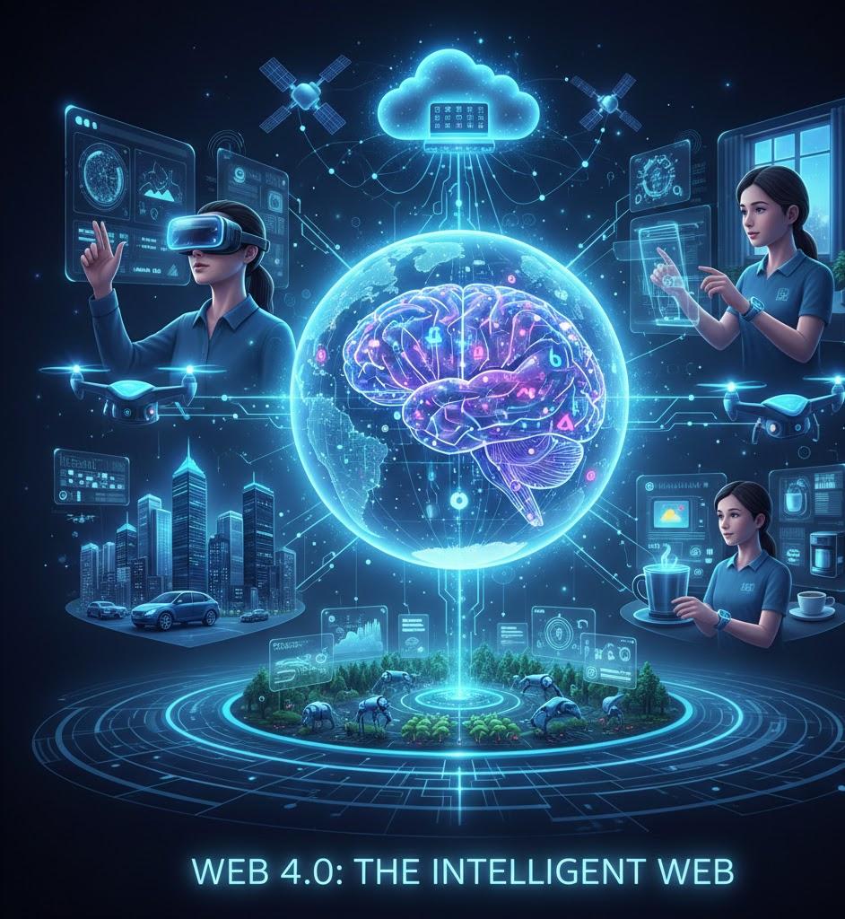 Web 4.0 smart internet experience illustration